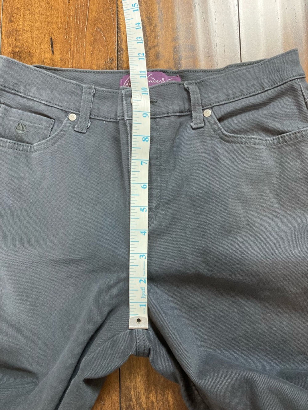 GLORIA VANDERBILT Women’s Amanda Jeans Charcoal Gray Straight Leg Size 8 Short - Picture 9 of 13